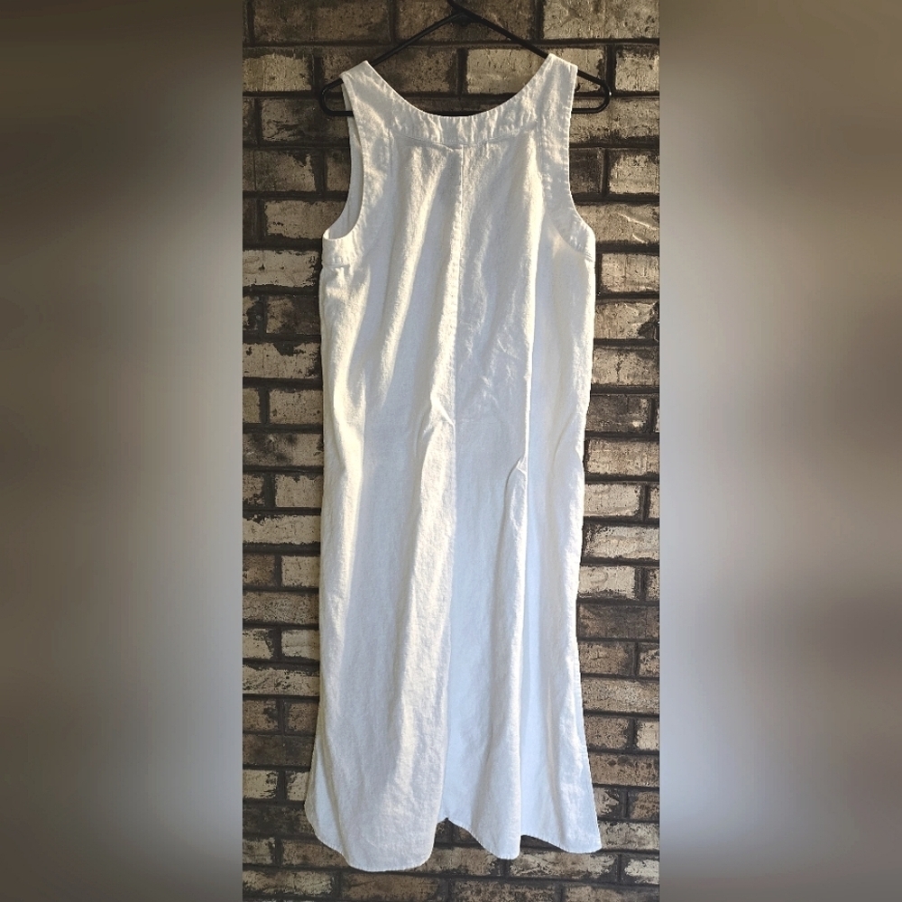 DKNY white linen midi length dress - Picture 2 of 5